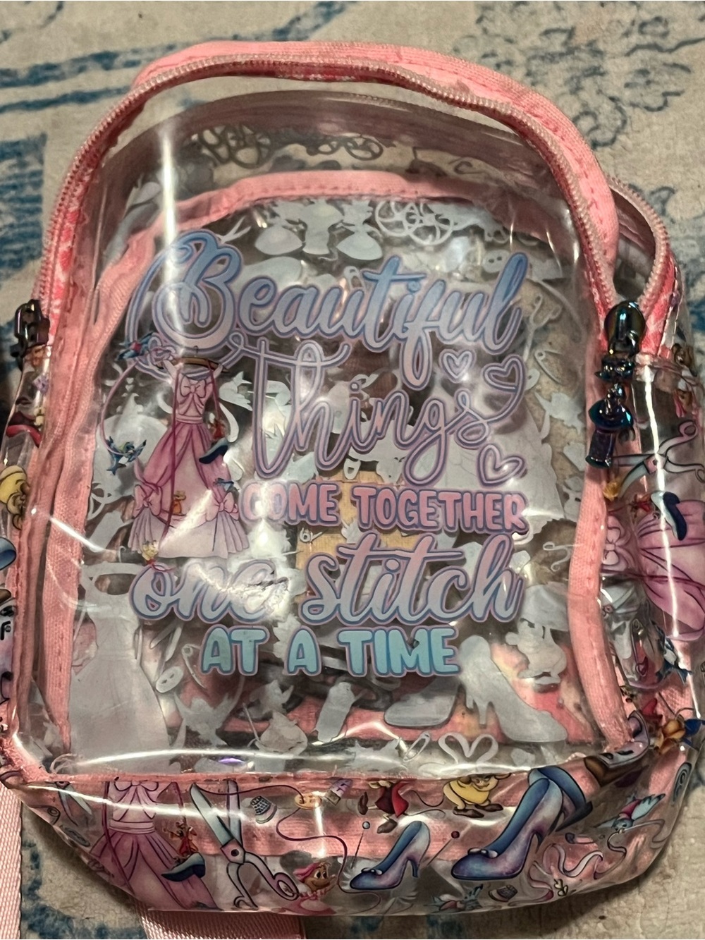 Cinderella Pink Clear Backpack — Beautiful Things Design